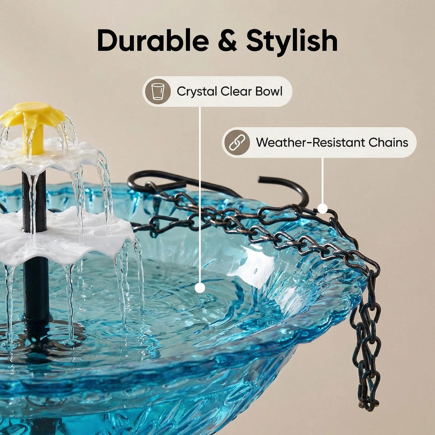 🏆Trusted by Over 50,000+ UsersWorldwide🐦Solar Cascade Hanging Bird Bath Fountain
