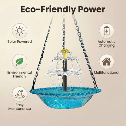 🏆Trusted by Over 50,000+ UsersWorldwide🐦Solar Cascade Hanging Bird Bath Fountain