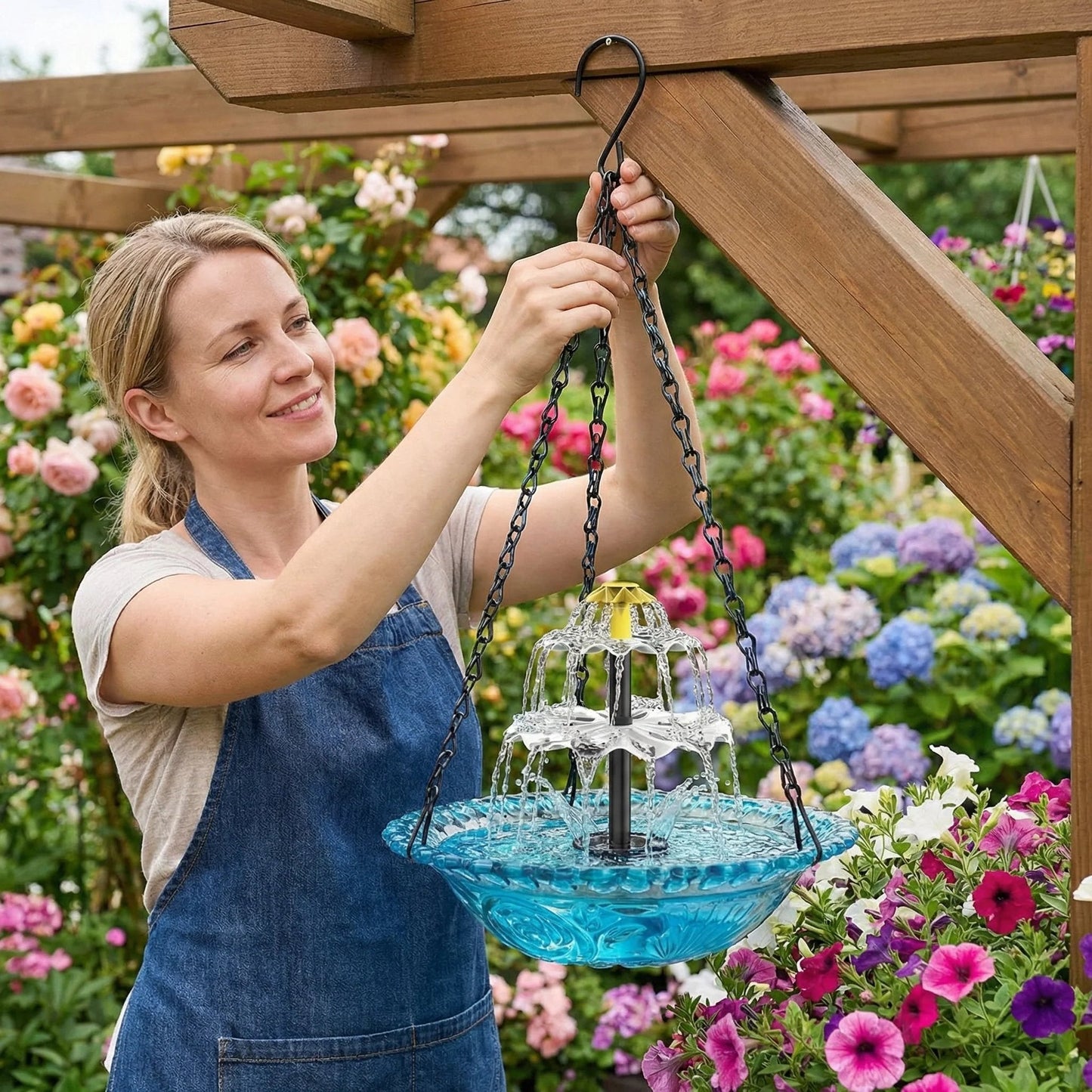 🏆Trusted by Over 50,000+ UsersWorldwide🐦Solar Cascade Hanging Bird Bath Fountain